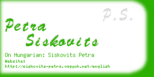 petra siskovits business card
